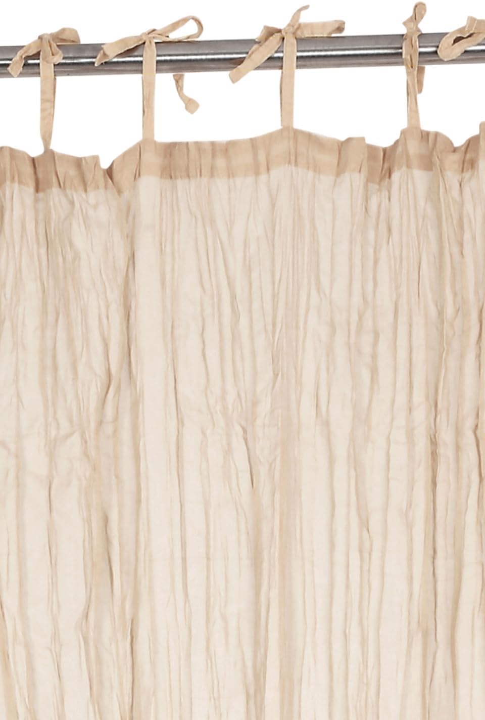 Sheer Crinkle Curtain Panel Set of 2, 100% Washable Cotton Window Treatment Rod Pocket Curtain Panels for Kitchen, Bedroom and Living Room - Off White, Door - 42"x84"