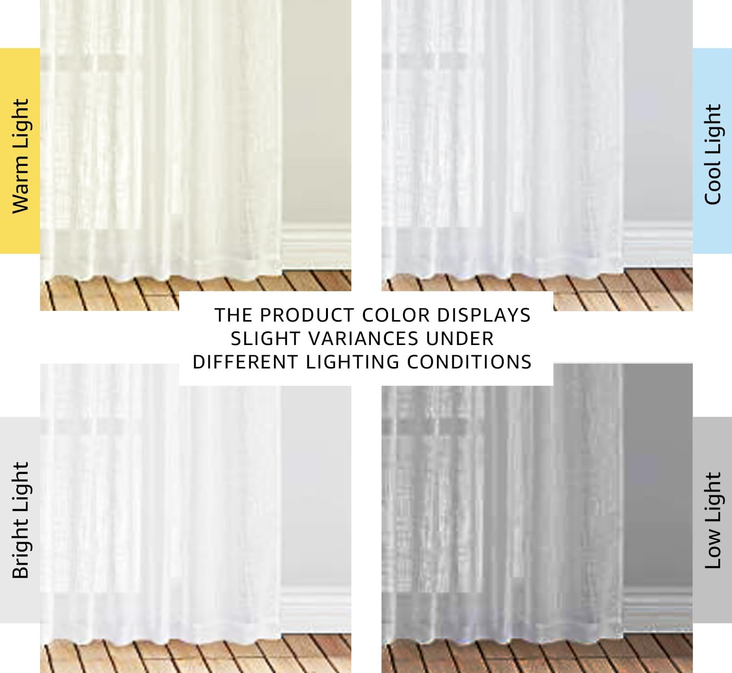White Linen Sheer Curtains 90" Length, Rod Pocket & Back Tab Window Treatments Semi Sheer Curtain Drapes Privacy with Light Through for Living Room/Bedroom, 104 inch Length Total 2 Panels