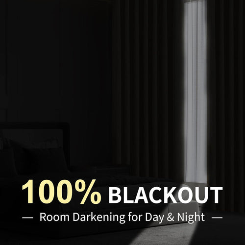 100% Blackout Window Curtains 84 inches Long 2 Panels Set, Faux Linen Look Thermal Insulated Grommet Drapes, Room Darkening Curtain for Bedroom Living Room(W52 x L84 Inch, Light Khaki)