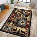 Wildlife Pattern Area Rug 5x7 for Living Room Bedroom, Washable Non Slip Carpet with Animal Design
