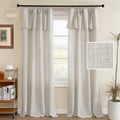 Linen Curtains 84 Inch Length for Living Room Neutral Modern Farmhouse Window Privacy Linen Fabric Drapes for Farmhouse Window Treatment Panels with Valance, 52 x 84 - Pale Oak