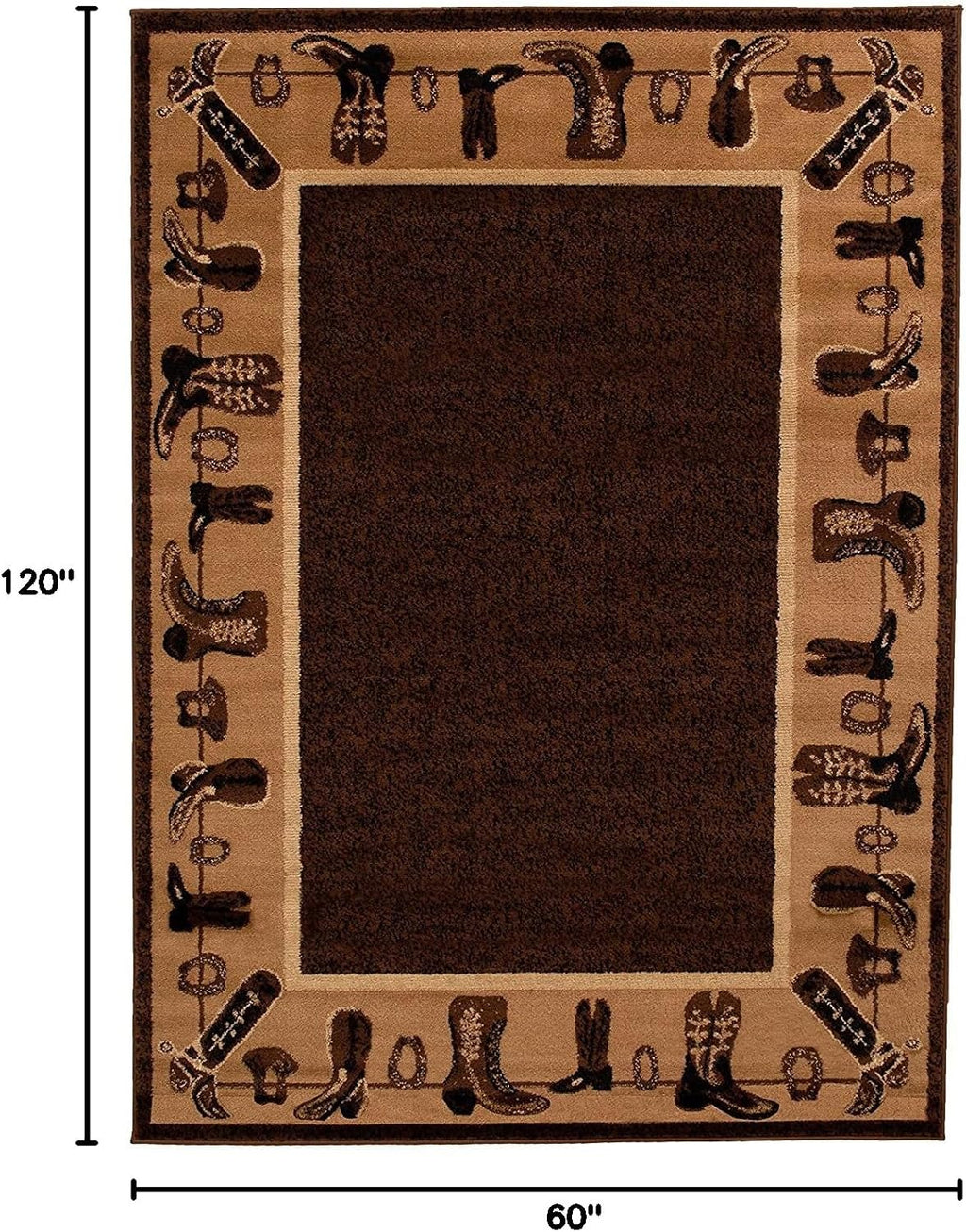 Fashion Theme Area Rug for Bedroom Living Room, Soft Indoor Floor Carpet with Boots Pattern