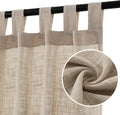 Linen Curtains Natural Linen Blended Curtains for Living Room Burlap Linen Textured Curtains Tab Top Curtains Energy Efficient Light Filtering Curtains (Set of 2, 52" x 84", Angora)