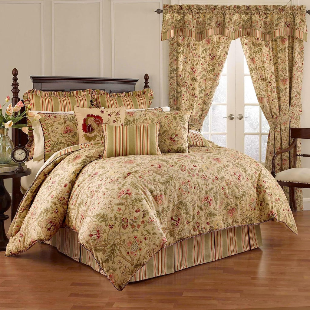 Floral Rod Pocket Back Tab Curtains for Windows in Bedroom, Kitchen, or Living Room, Single Panel, 42" x 84",