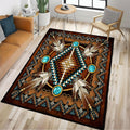 Washable 5x7 Area Rug for Living Room Bedroom Dining Room, Soft Non Slip Pattern Carpet Indoor Floor Mat, Brown