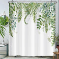 Sage Green Shower Curtain for Bathroom Plant Botanical Eucalyptus Leaf Watercolor Greenery Leaves Floral Bathroom Curtain Waterproof Fabric Shower Curtain Sets 72×72 Inches