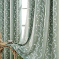 Blackout Curtains for Bedroom, Boho Sage Green Floral Curtain 84 Inch Length 2 Panels, Vintage Farmhouse Printed Patterned Curtains Tassels Country Drapes