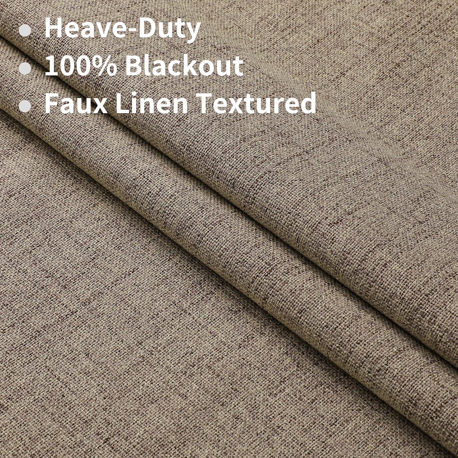 Natural Linen Curtains 84 inch Length 2 Panels Set Burg 100% Blackout Long Drapes for Bedroom Living Room Black Out Darkening Curtain Thermal Insulated Back tab Rod Pocket(52x84 inch,Linen)