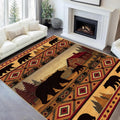 Animal Pattern Area Rug 5x7 for Living Room Bedroom, Washable Non Slip Low Pile Indoor Carpet, Brown